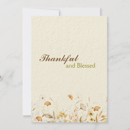 Erntedank Dinner Rustikal Florals Custom Einladung (Rückseite)