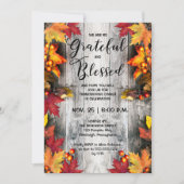 Erntedank Dinner Rustikal Woodsy dankbar Selig Einladung (Vorderseite)