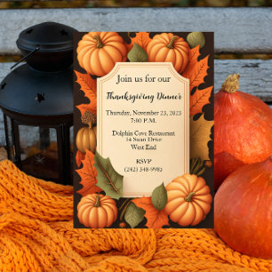 Erntedank Dinner Rustikale Fall Pumpkin Einladung
