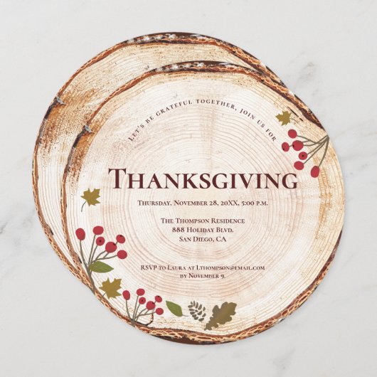 Erntedank Dinner Rustikale Herbstlaube Einladung (Vorne/Hinten)