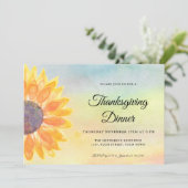Erntedank Dinner Sonnenblume Einladung (Stehend Vorderseite)