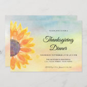 Erntedank Dinner Sonnenblume Einladung (Vorne/Hinten)
