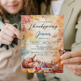 Erntedank Dinner Table and Fall Movies Einladung