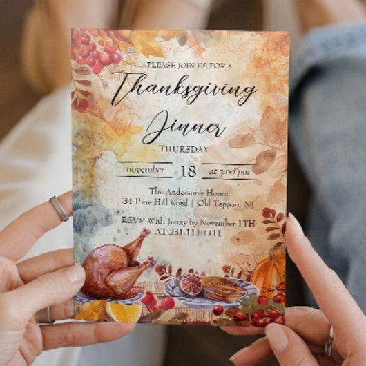 Erntedank Dinner Table and Fall Movies Einladung