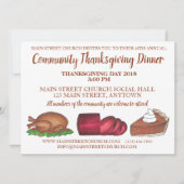Erntedank Dinner Türkei Cranberry Pumpkin Pie Einladung (Vorderseite)