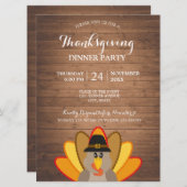 Erntedank Dinner Türkei Holzfäller Eintrittskarte Einladung (Vorne/Hinten)