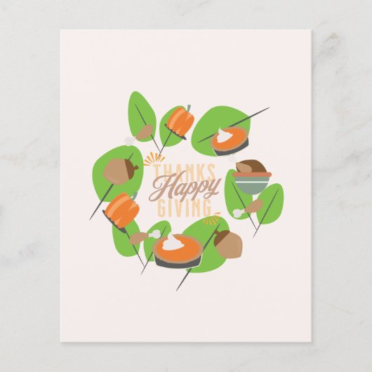 Erntedank Dinner Türkei Pumpkin Fall Greenery Flyer (Vorne)