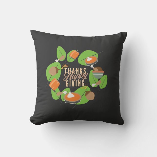 Erntedank Dinner Türkei Pumpkin Fall Greenery Kissen (Vorderseite)