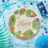 Erntedank Dinner Türkei Pumpkin Fall Greenery Pappteller (Party)