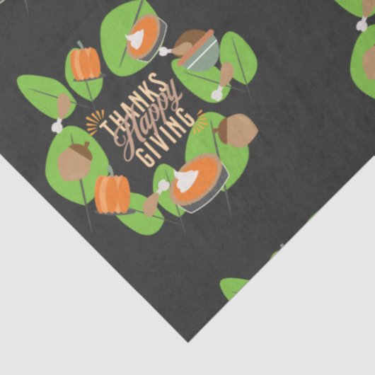 Erntedank Dinner Türkei Pumpkin Fall Greenery Seidenpapier (Ausschnitt)