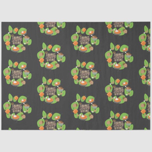 Erntedank Dinner Türkei Pumpkin Fall Greenery Seidenpapier (Vorderseite)