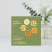 Erntedank Dinner und Pies Flat Einladung (Stehend Vorderseite)