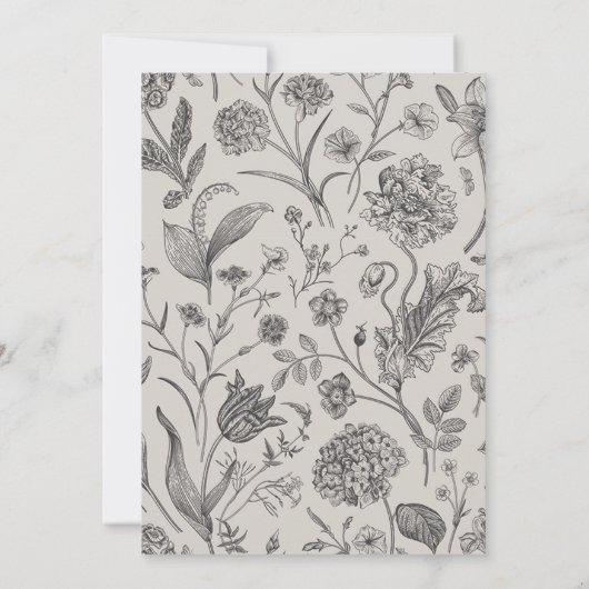 Erntedank Dinner Vintag Botanicale Einladung (Rückseite)