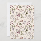 Erntedank Dinner Wasserfarbe Burgund Rose Einladung (Rückseite)