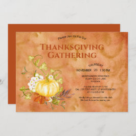 Erntedank Dinner Wasserfarbe Pumpkin Blätter Einladung