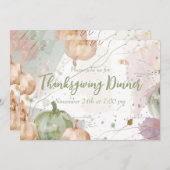 Erntedank Dinner Wasserfarbe Pumpkin Einladung (Vorne/Hinten)