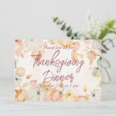 Erntedank Dinner Wasserfarbe Pumpkin Einladung (Stehend Vorderseite)