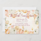 Erntedank Dinner Wasserfarbe Pumpkin Einladung (Rückseite)