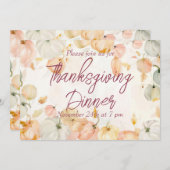 Erntedank Dinner Wasserfarbe Pumpkin Einladung (Vorne/Hinten)
