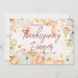 Erntedank Dinner Wasserfarbe Pumpkin Einladung