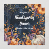 Erntedank Dinner Wasserfarbenpumpen Einladung (Vorne/Hinten)