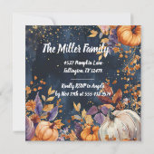 Erntedank Dinner Wasserfarbenpumpen Einladung (Rückseite)