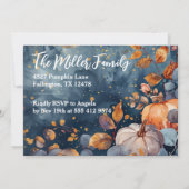 Erntedank Dinner Wasserfarbenpumpen Einladung (Rückseite)