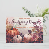 Erntedank Dinner Wasserfarbenpumpen Einladung (Stehend Vorderseite)