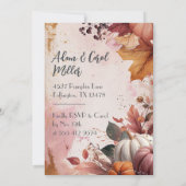 Erntedank Dinner Wasserfarbenpumpen Einladung (Rückseite)