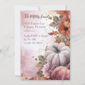 Erntedank Dinner Wasserfarbenpumpen Einladung (Rückseite)