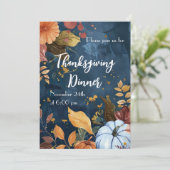 Erntedank Dinner Wasserfarbenpumpen Einladung (Stehend Vorderseite)