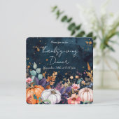 Erntedank Dinner Wasserfarbenpumpen Einladung (Stehend Vorderseite)