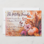Erntedank Dinner Wasserfarbenpumpen Einladung (Rückseite)