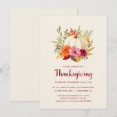 ERNTEDANK DINNER | WATERCOLOR PUMPKIN FLORAL EINLADUNG (Vorne/Hinten)