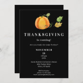 Erntedank Dinner Weinkeller Pumpkin - Schwarz Einladung (Vorne/Hinten)