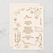 Erntedank Dinner whimsical Einladung (Vorne/Hinten)