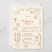 Erntedank Dinner whimsical Einladung (Vorderseite)