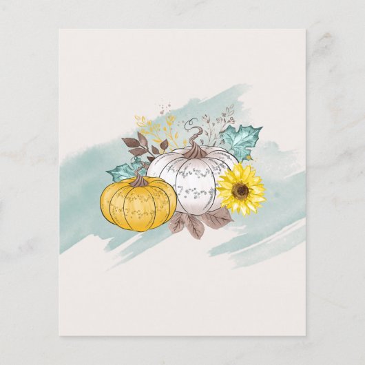 Erntedank Dinner White Glitzer Pumpkin Budget Flyer (Hinten)