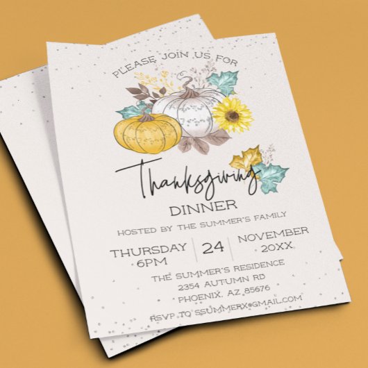 Erntedank Dinner White Glitzer Pumpkin Budget Flyer