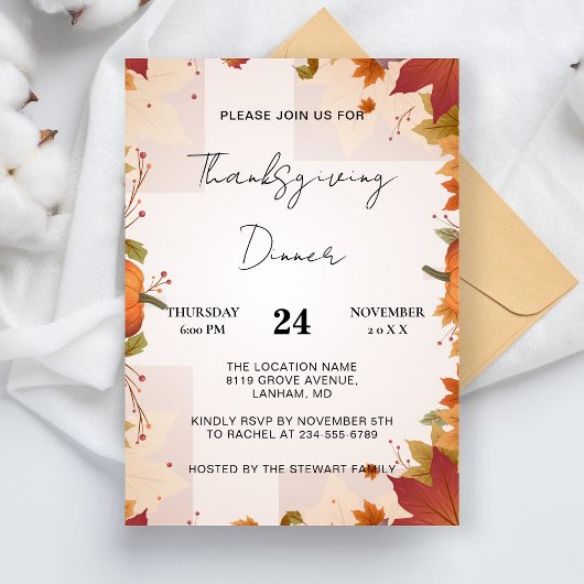 Erntedank Dinner Willkommen Familie Türkei Herbst Einladung