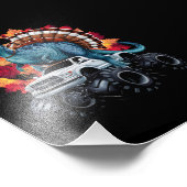 Erntedank Dinosaur T-Rex Monster Truck Fotodruck (Ecke)