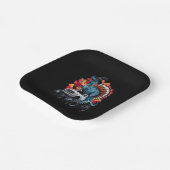 Erntedank Dinosaur T-Rex Monster Truck Pappteller (Gewinkelt)