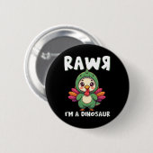 Erntedank-Dinosaurier-Truthahn Rawr Ich Bin Ein Di Button (Vorne & Hinten)