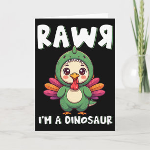 Erntedank-Dinosaurier-Truthahn Rawr Ich Bin Ein Di Karte