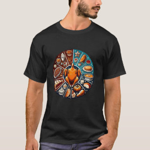 Erntedank Dish Pie Chart Turkey Funny Meal Dinn T-Shirt