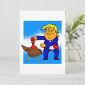Erntedank Donald Trump lustiger Truthahn Einladung (Stehend Vorderseite)
