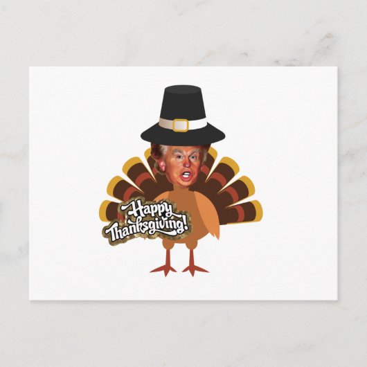 Erntedank Donald Trumpf Feiertagspostkarte (Vorderseite)