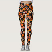 Erntedank Donuts und Kaffee fallen schwarz Leggings (Vorderseite)