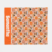 Erntedank Donuts und Kaffeefall Orangenstreifen Fleecedecke (Vorderseite (Horizontal))