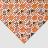 Erntedank Donuts und Kaffeefall Orangenstreifen Seidenpapier (Ausschnitt)